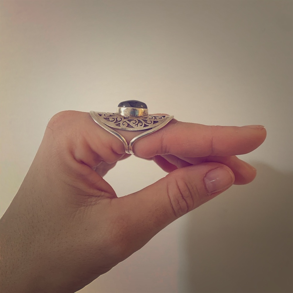 Sterling silver handmade moonstone ring